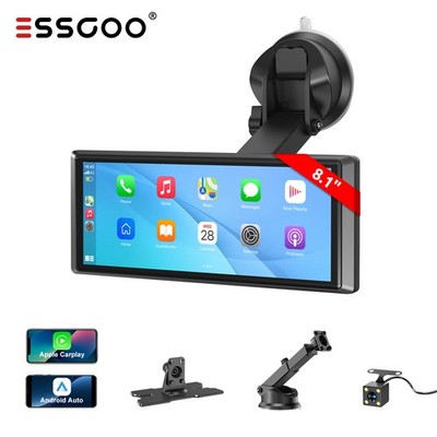 8'' 4K Car Portable Wireless Apple CarPlay Android Auto FM Touch Screen BT Radio
