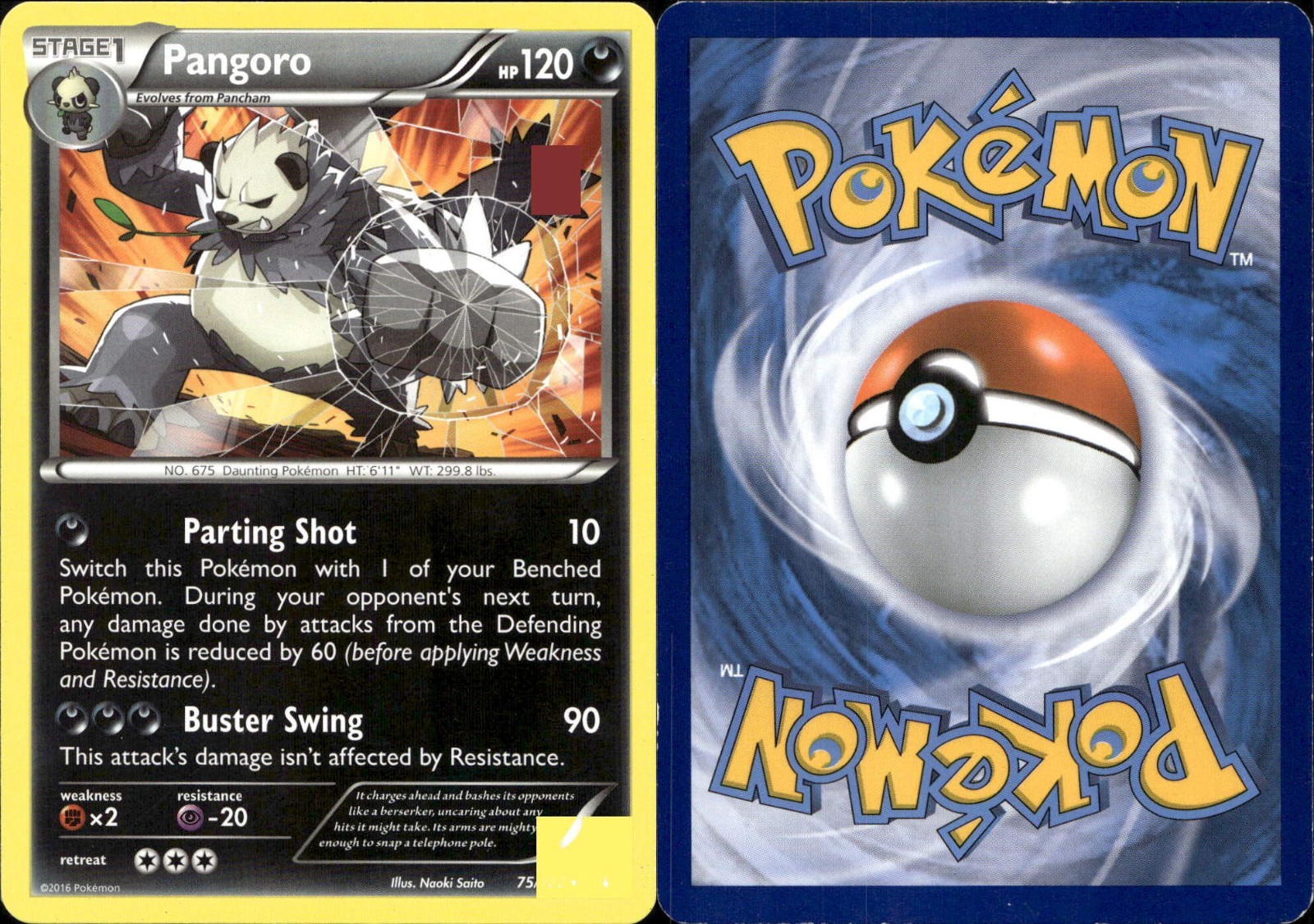 Pangoro #75/122 BREAKPoint Rare Pokemon Card