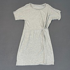 Juicy Couture Dress Womens Small Gray Beaded Accent Neckline Stretch Ruched Knot