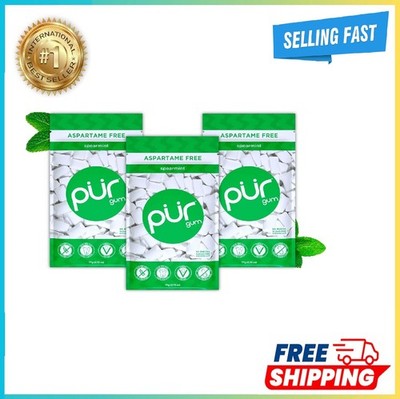 PUR Gum | Aspartame Free Chewing Gum | 100% Xylitol | Natural Spearmint Flavored