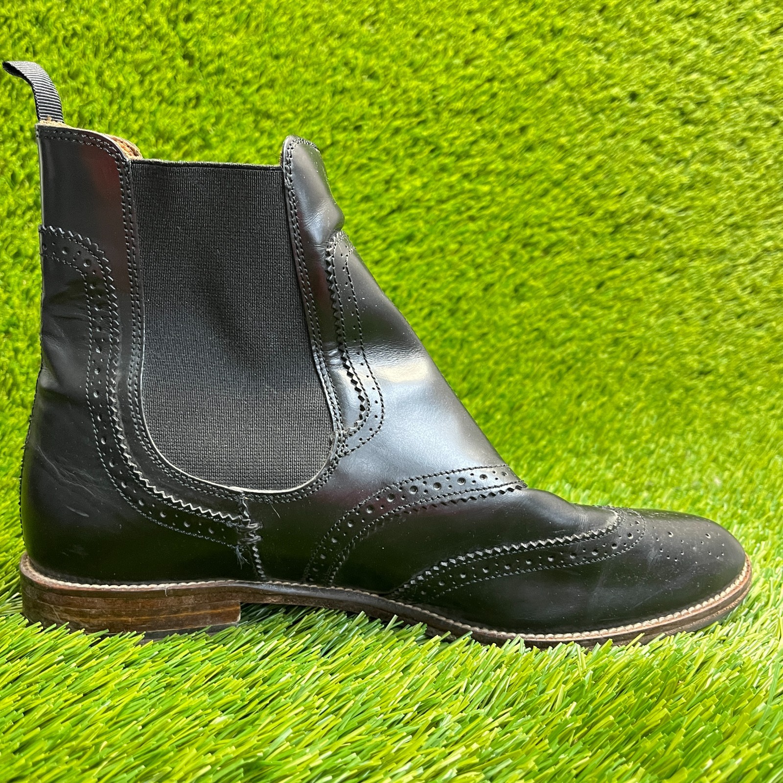 Massimo Dutti Womens Size 7 Black Classic Outdoor Leather Ankle Chelsea Boots thumbnail 4