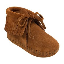 Minnetonka Z1233 Toddler Brown Suede Fringe Bootie Moccasin Size 7 M