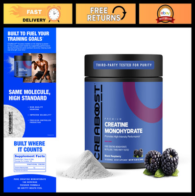 High-Purity Creatine Monohydrate Powder - Black Raspberry Flavor, Muscle Gain &