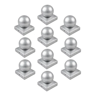 10X Capuchon De Poteau Galvanisé 71 Mm Boule Couvercle Pour Poteau 7 X 7 Cm - Photo 1/4