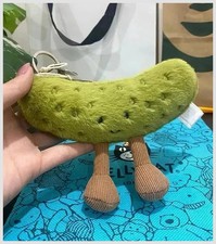 Jellycat Amuseables Pickle Plush Bag Charm Keychain Green NWT