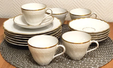 Hutschenreuther Selb 'Dresden' Kaffeeservice Weiß Goldrand Porzellan 17 Teile