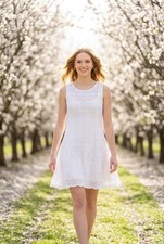 Apt. 9 Sleeveless White Lace A-Line Mini Dress #885