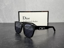 NEW CHRISTIAN DIOR DIORB23 S2F SUNGLASSES BLACK BLUE LOGO LENS B23 SHIPS TODAY 