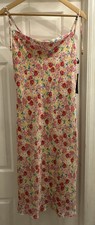 BCBG Paris Floral Lined Slip Dress Size Medium NWT Painted Mallows