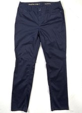 Talbots Pants Women s 8 Signature Straight Navy Blue Flat Front