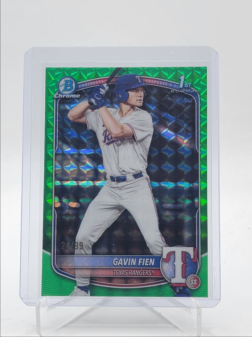 GAVIN FIEN 2025 BOWMAN CHROME DRAFT 1ST GREEN GEOMETRIC /99 Q4060