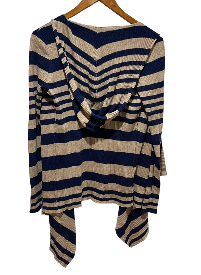C&C California Sweater Womens XS Wool Cashmere Blend Open Front Striped Pullover - Image 2 of 4