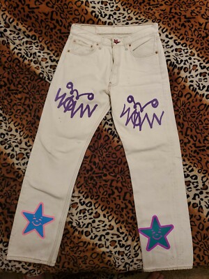 Asspizza Puff Print Jeans(Straight Fit 