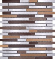 Mosaik Mix Aluminium/Kupfer Fliesenspiegel KüChe Bad 49-A991 I 10 Mosaikmatten