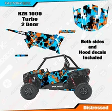 Orange Crush Distressed Camo Graphic kit fit Polaris RZR 1000 2 Door Turbo 14-18