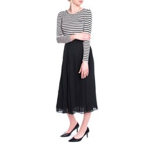 Women's Girl's Black Pleated Midi Skirt Bottom. New Ship Free 