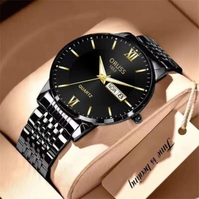 Men's Steel Watch Glow-in-the-Dark Waterproof Calendar High-Grade Holiday Gift