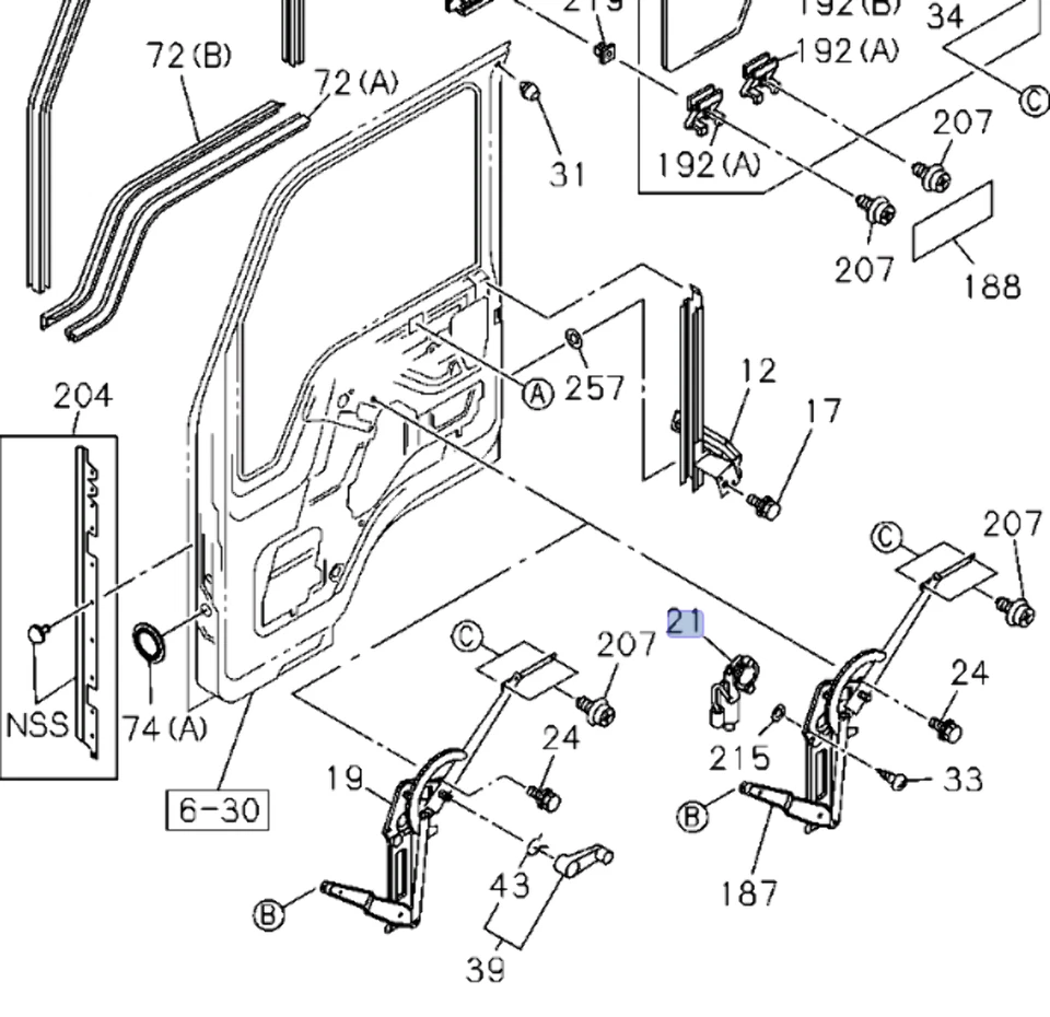 Regulador de janela de energia do motor lado direito do passageiro para ISUZU NPR NPR-HD NQR 00-07 - Imagem 2 de 4