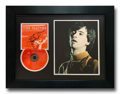 JOHNNY MARR HAND SIGNED FRAMED CD DISPLAY THE SMITHS LOUDER THAN BOMBS 1