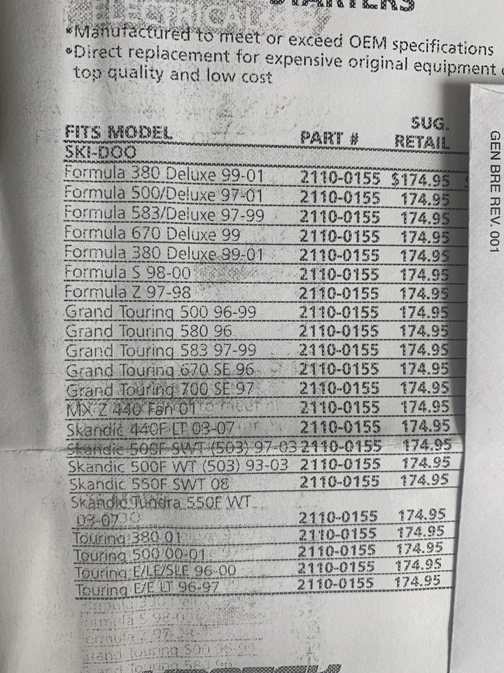 Kimpex Starter 2110-0155 Fits Ski-doo Lynx Formula Grand Tour Skandic Touring - Image 4 of 4