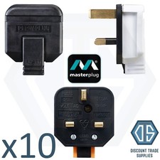 Rubber Plug Top Heavy Duty Permaplug 13 Amp Fused 3 Pin Plugs Black White Orange