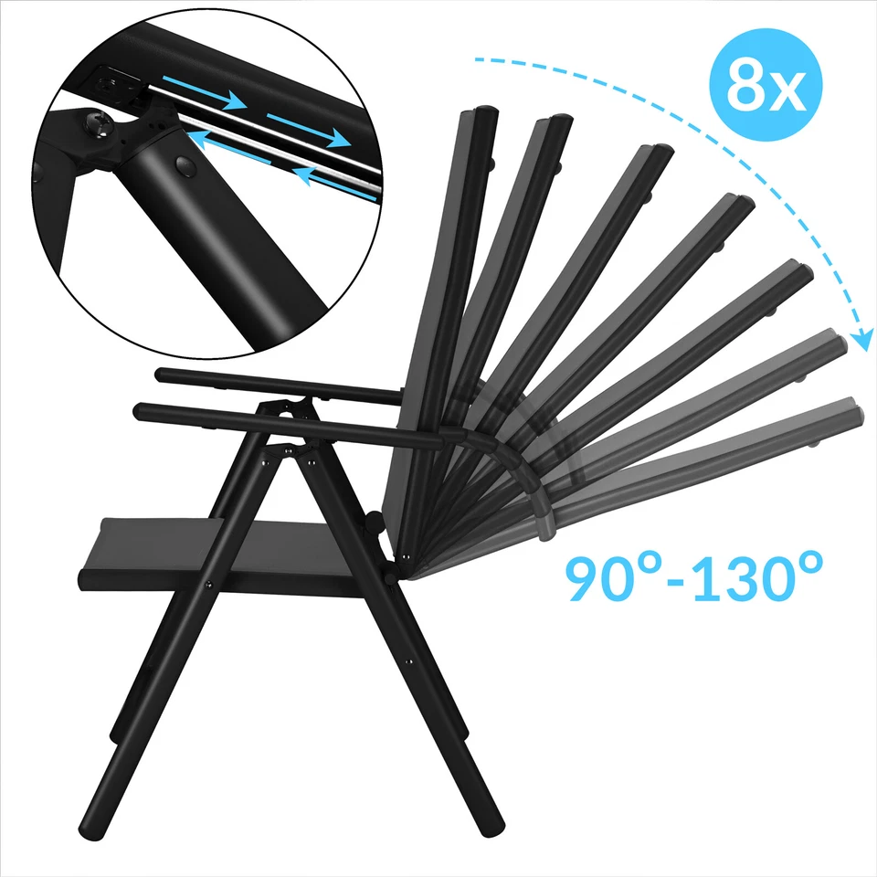 CASARIA® Sitzgruppe Alu Gartenmöbel Essgruppe Sitzgarnitur Garten Tisch Set - Bild 3 von 4