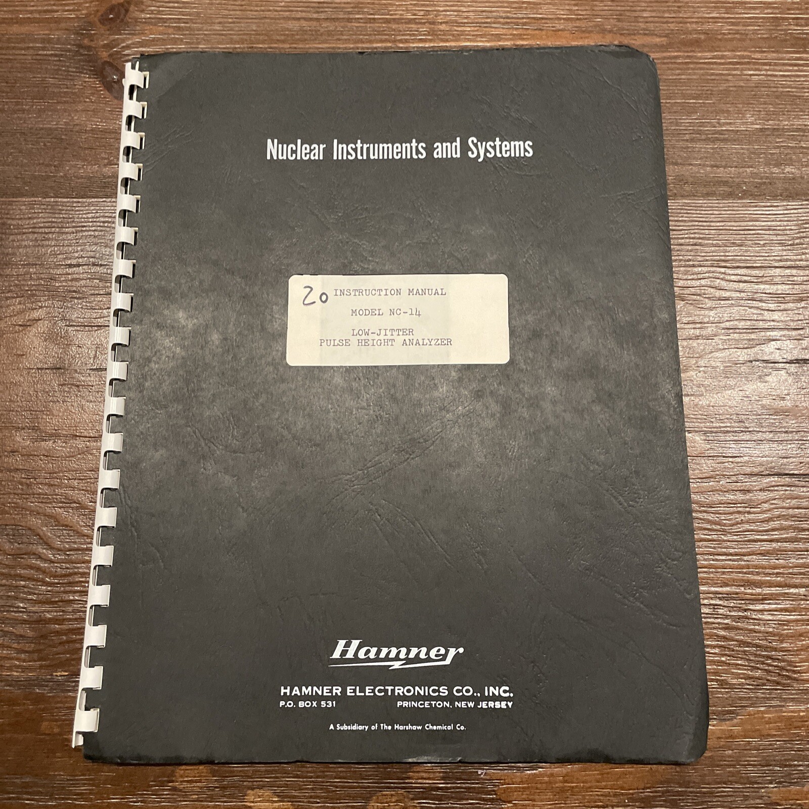 Hamner NC-14 Low-Jitter Pulse Height Analyzer Instructions Manual