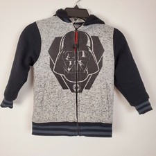 Star Wars Boys XS Black Darth Vader Hooded Sweatshirt Full Zip Dark Side