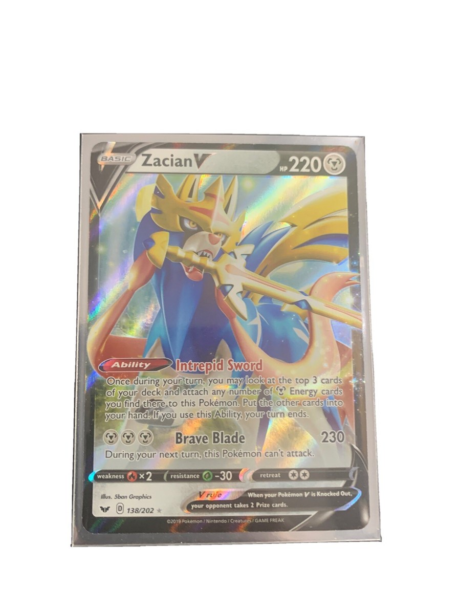 Pokémon TCG Zacian V Sword & Shield Base Set 138/202 Holo Ultra