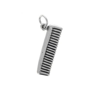 Sterling Silver Charm, Hair Comb Charm, 22m, 925