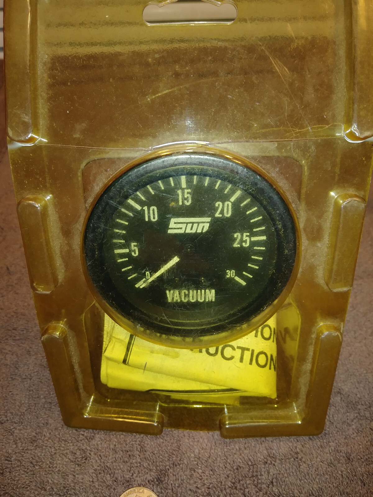 NOS open package Lighted Sun Vacuum Gauge in original packaging eBay