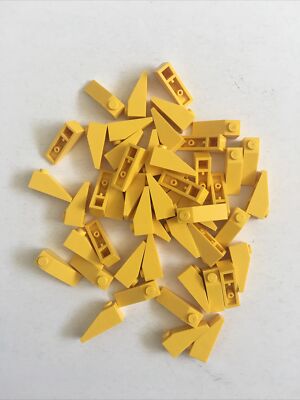 NEW Lego 100 pc Lot Yellow 1x3 Pieces 25 Degree Slope Roof Tile Blocks Bricks