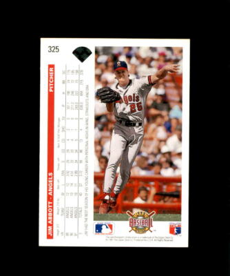 1992 upper deck Baseball Card #325 Jim Abbott angels | eBay
