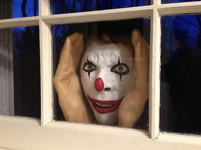 Scary Peeper Creeper Clown Halloween Decoration Window For