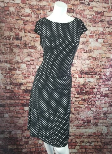 White Polka Dot Sheath Dress Size 