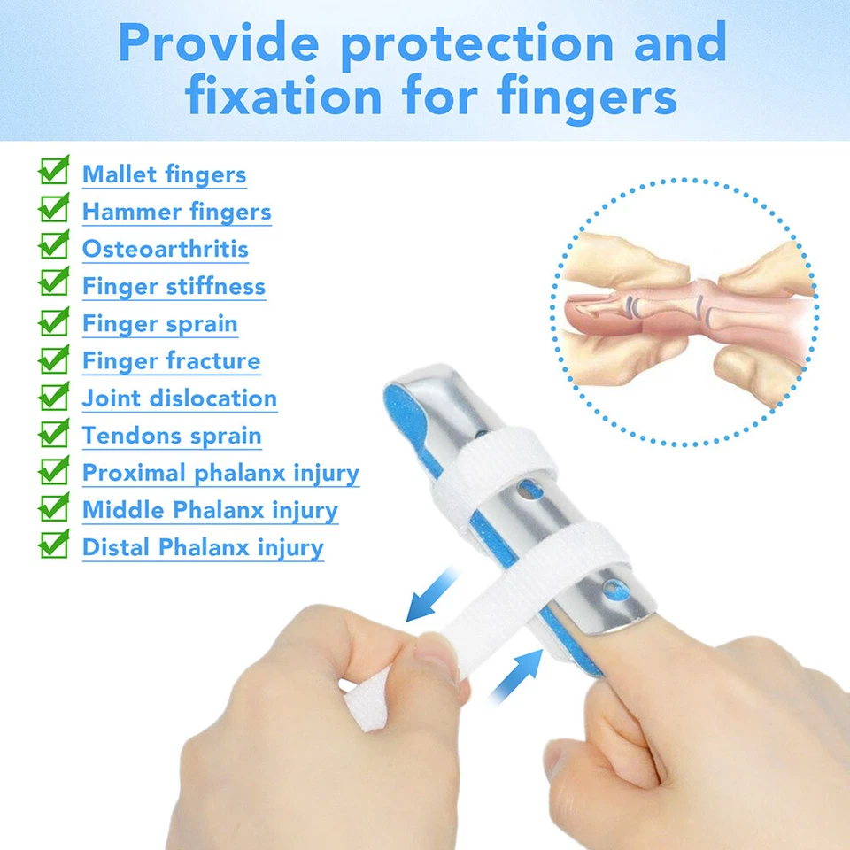 Trigger Finger Splint Brace for Arthritis Straightener Support Protector Metal - Image 2 of 4