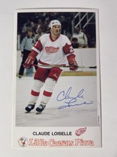 Little Caesars Postcard Detroit Red Wings Claude Loiselle Auto
