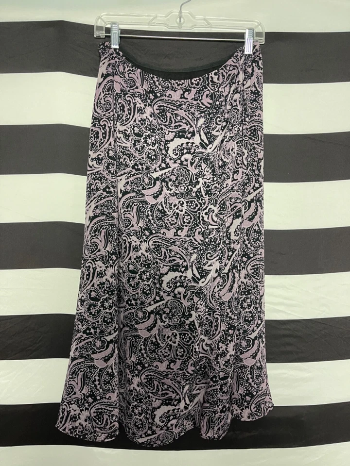 Женская юбка макси Norton McNaughton размер 8 черная с подкладкой с принтом пейсли крестьянская на молнии - Изображение 4 из 4