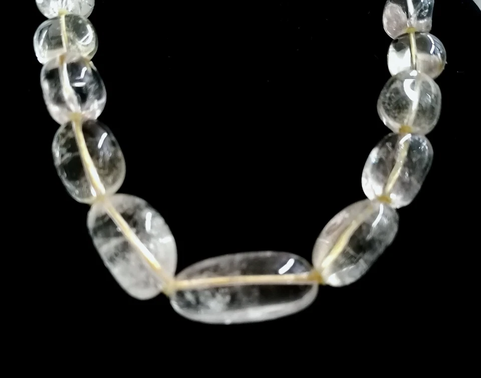BELLISSIMO GIROCOLLO IN AUTENTICO CRISTALLO DI ROCCA (QUARZO IALINO). - Immagine 3 di 4