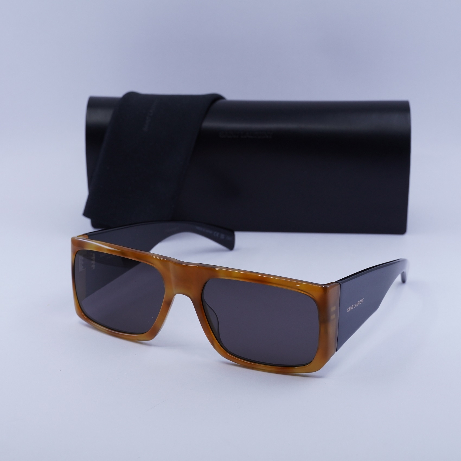 Nuovi occhiali da sole Saint Laurent SL635ACETATE 005 marrone avana nero nero 58 18 130