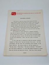 WW2 Beach Red Jean Wallace Biography Official UA Studio 1967 2 Pages