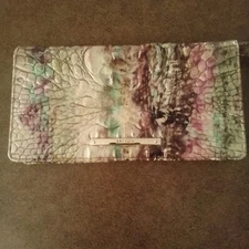 Brahmin Ady Wallet Multi Labyrinth Pasty Crocodile Embossed Leather