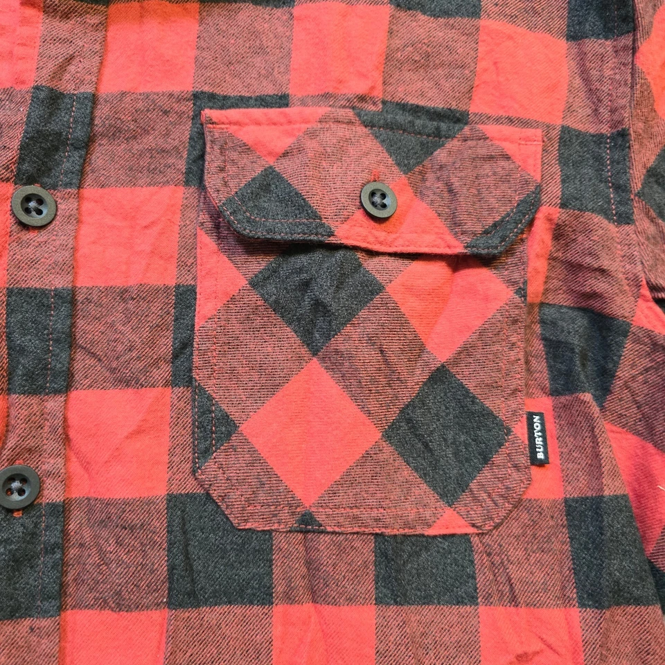 Burton Shirt Mens Size Medium Red Black Buffalo Check Flannel Casual Outdoors - Image 4 of 4