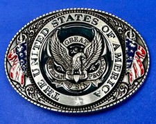 The United States of America Patriots Eagle US Flag Emblem Belt Buckle