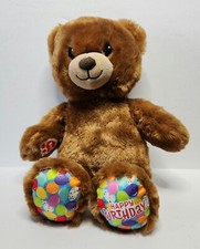 Build A Bear Happy Birthday Brown Teddy Bear Plush 15" Stuffed Animal Doll BAB
