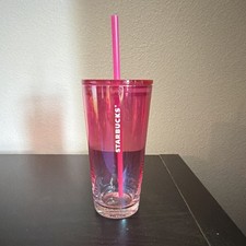 Starbucks Pink Glass Tumbler, 18oz, Straw and Lid, One-Piece