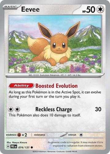 Eevee PRE 074/131 Pokémon SV: Prismatic Evolutions Common Reverse Holofoil EN NM