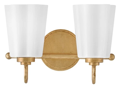 Lark 85412 Honey 2 Light 14"W Vanity Light - Brass - Picture 5 of 5