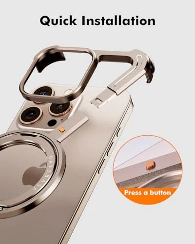 Minimalist Phone Case Compatible for iPhone 16 Pro Max 6.9" Desert Titanium - Picture 3 of 7