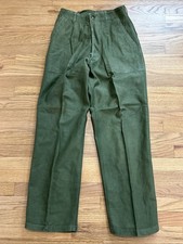 Vintage 60s Type 1 OG-107 Sateen Vietnam War Trousers Sz Small Button Fly Pant